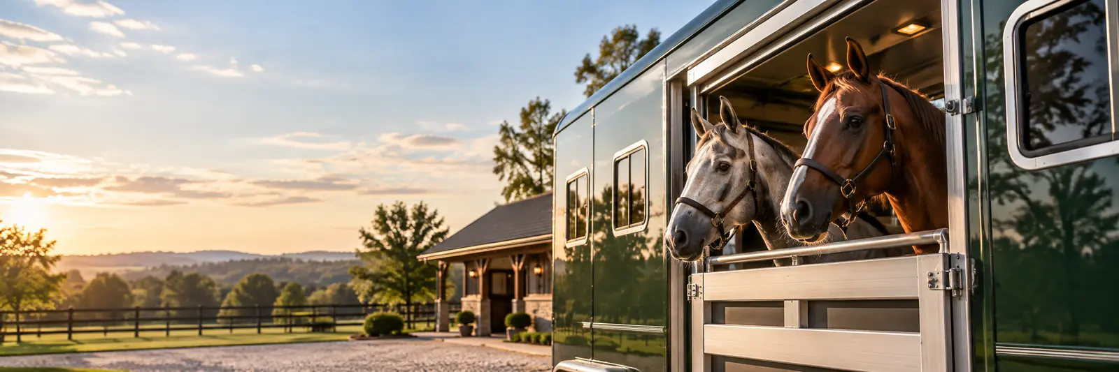 Horse trailers ready for the next journey